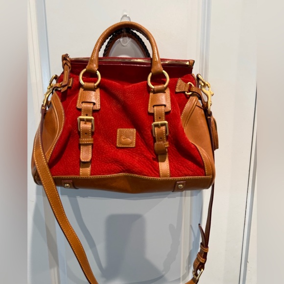 Rare Vintage Dooney & Bourke Red and Brown Satchel - Picture 9 of 14